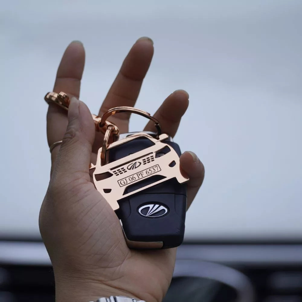 Simple caring gift for daily use, Tata Punch 2021 engraved keychain
