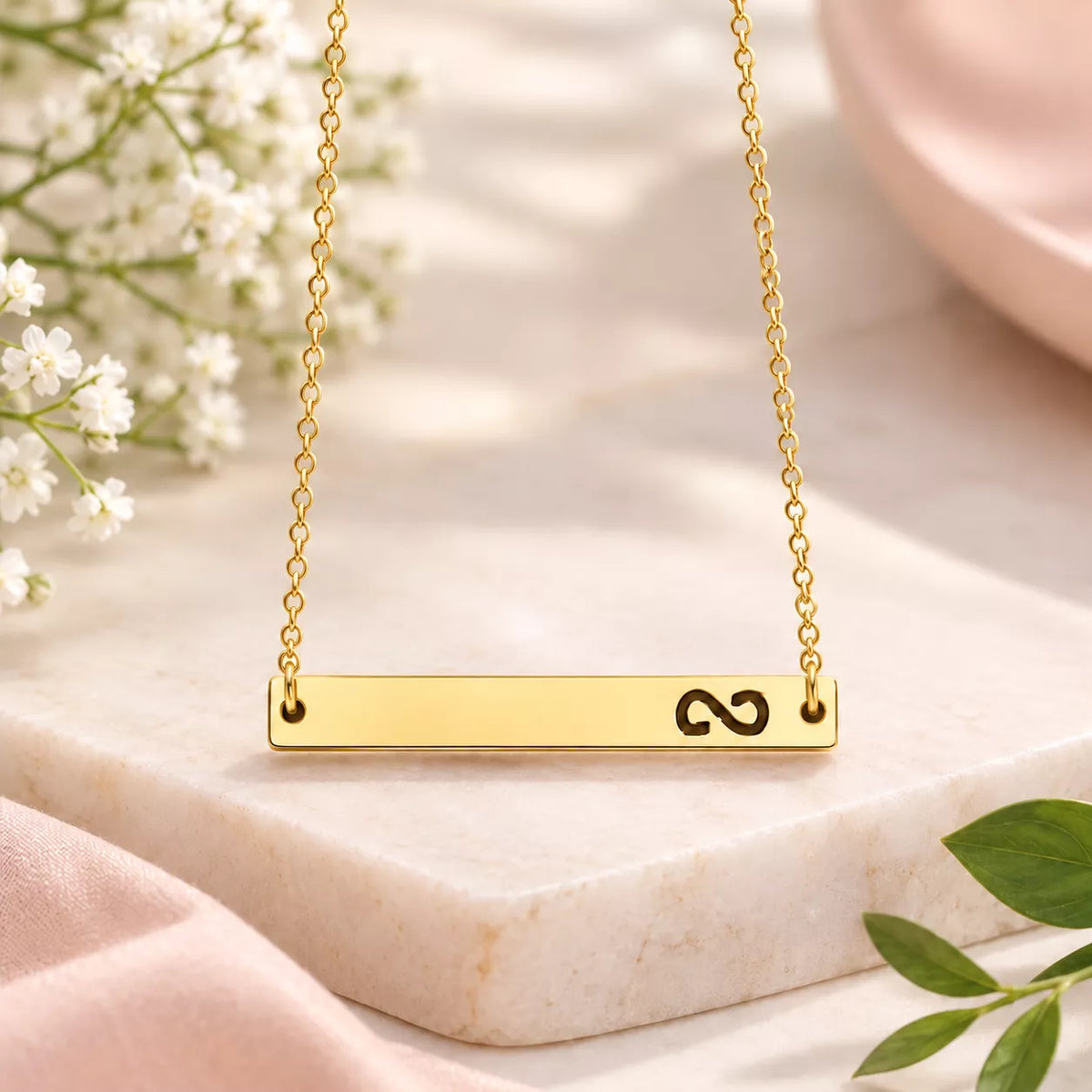 Infinity Bar Name Pendant