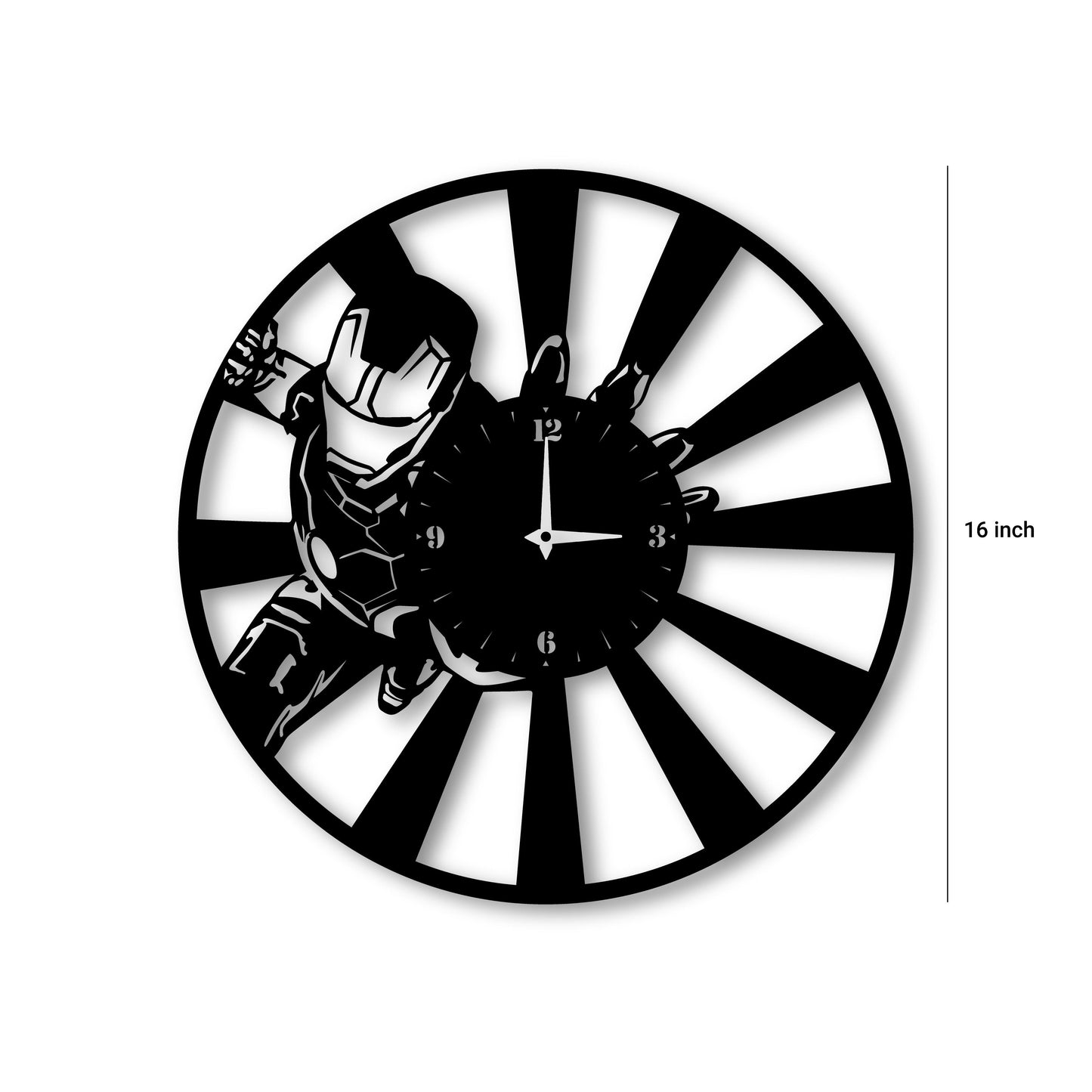 Marvel Superhero Iron Man Metal Record Clock, Iron Man Wall Art, Contemporary Boys Room Decor, Iron Man Movie , Housewarming KidsPresent