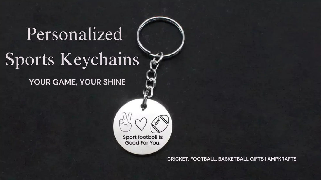 Cricket, Football & Basketball Personalized Sports Keychains in Stainless Steel