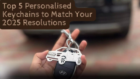 Custom silver personalised keychains from Ampkrafts – stylish stainless steel accessories for New Year 2025 resolutions and gifting