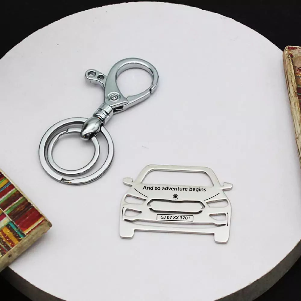 Engraved Slavia keychain, thoughtful surprise for car owners