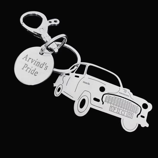 Vintage car personalized keychain emotional gifting accessory for loved ones