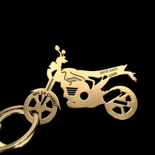 Bajaj Freedom personalized keychain with custom number plate