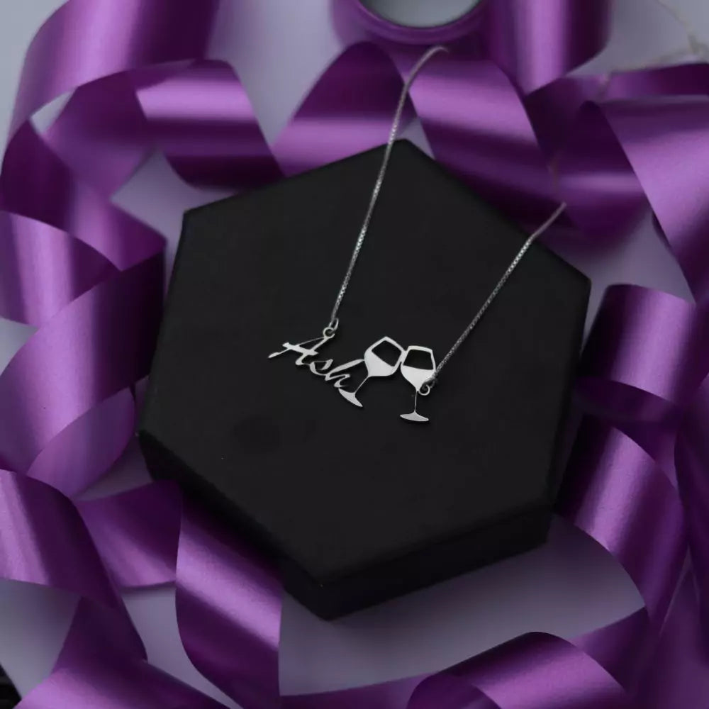 Raise a Toast Name Pendant