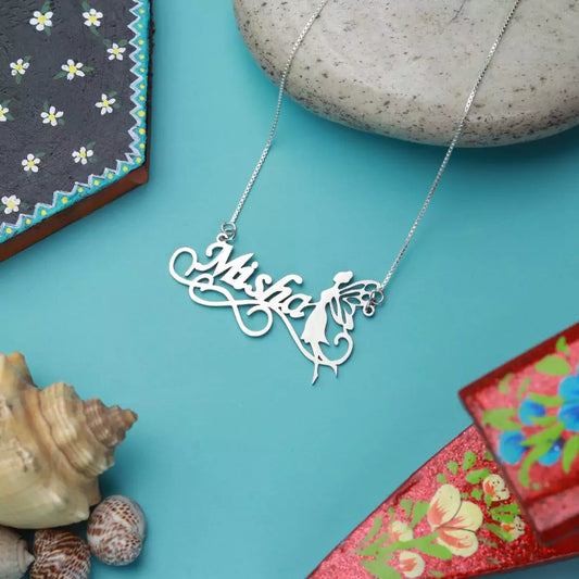 Angel Wings Name Necklace