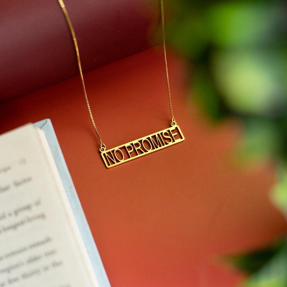 No Promise Necklace Minimalist Pendant Necklace Elegant Simple Jewelry High-Quality Metal Necklace Adjustable Chain Necklace Timeless Jewelry Piece Refined Simple Accessory