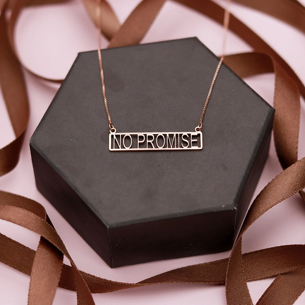 No Promise Necklace Minimalist Pendant Necklace Elegant Simple Jewelry High-Quality Metal Necklace Adjustable Chain Necklace Timeless Jewelry Piece Refined Simple Accessory