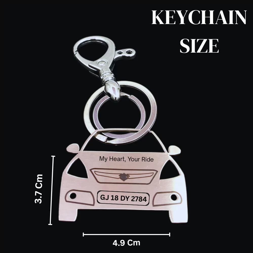 Maruti Swift Dzire custom name engraved keyring