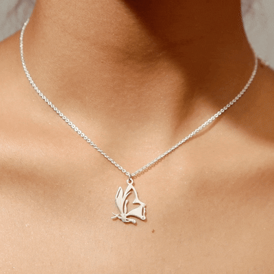 Floating Butterfly Pendant Necklace