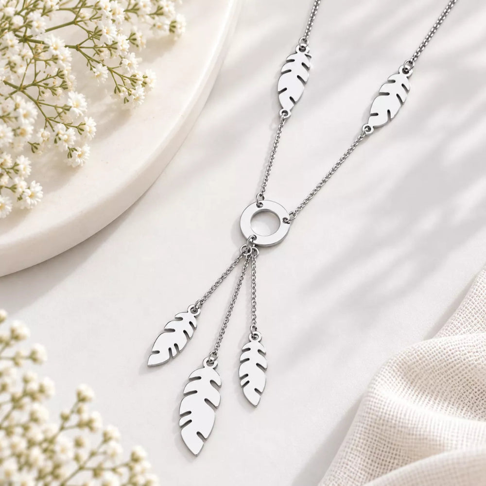 Leaf you Hanging Pendant Necklace