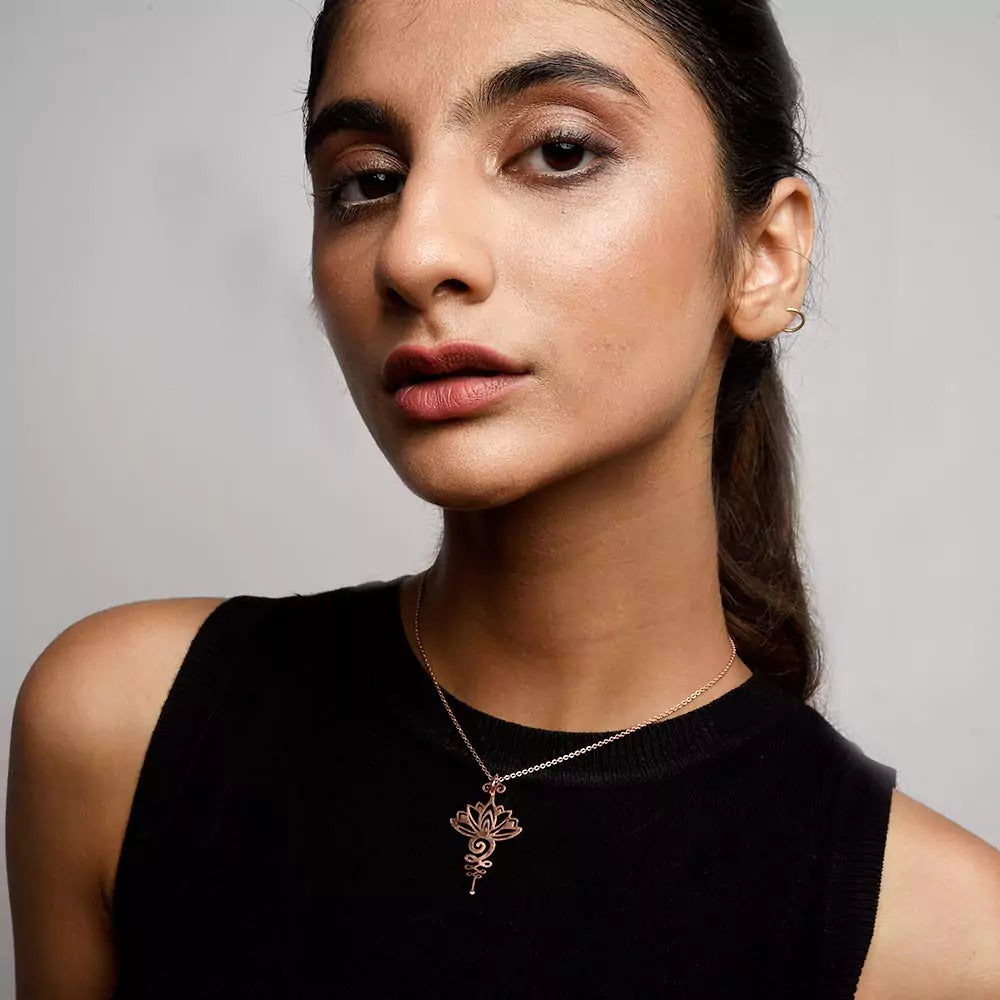 Blooming Lotus Pendant Necklace