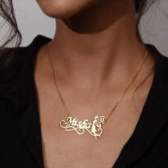Angel Wings Name Necklace