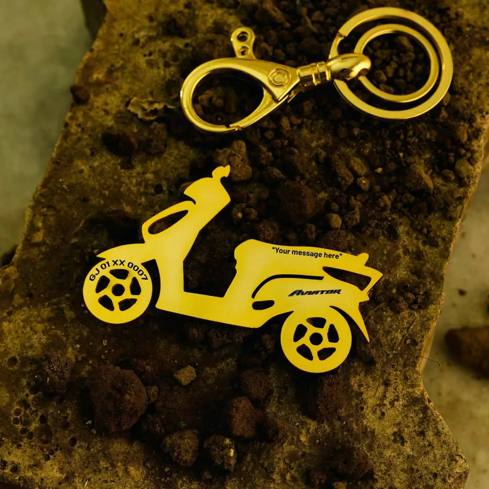 Custom engraved Aviator scooter keychain for smooth commutes