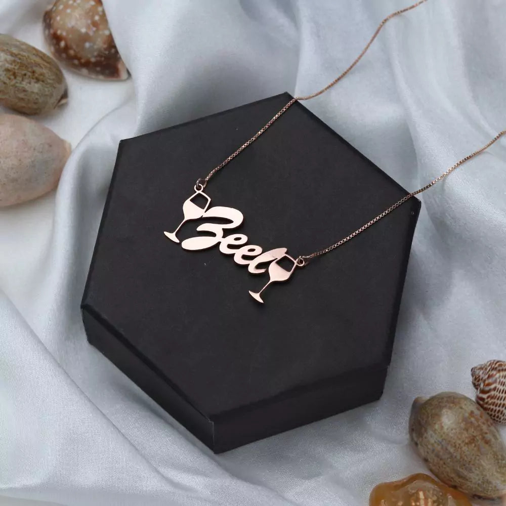 Tipsy Glam – Personalized Wine Glass Necklace