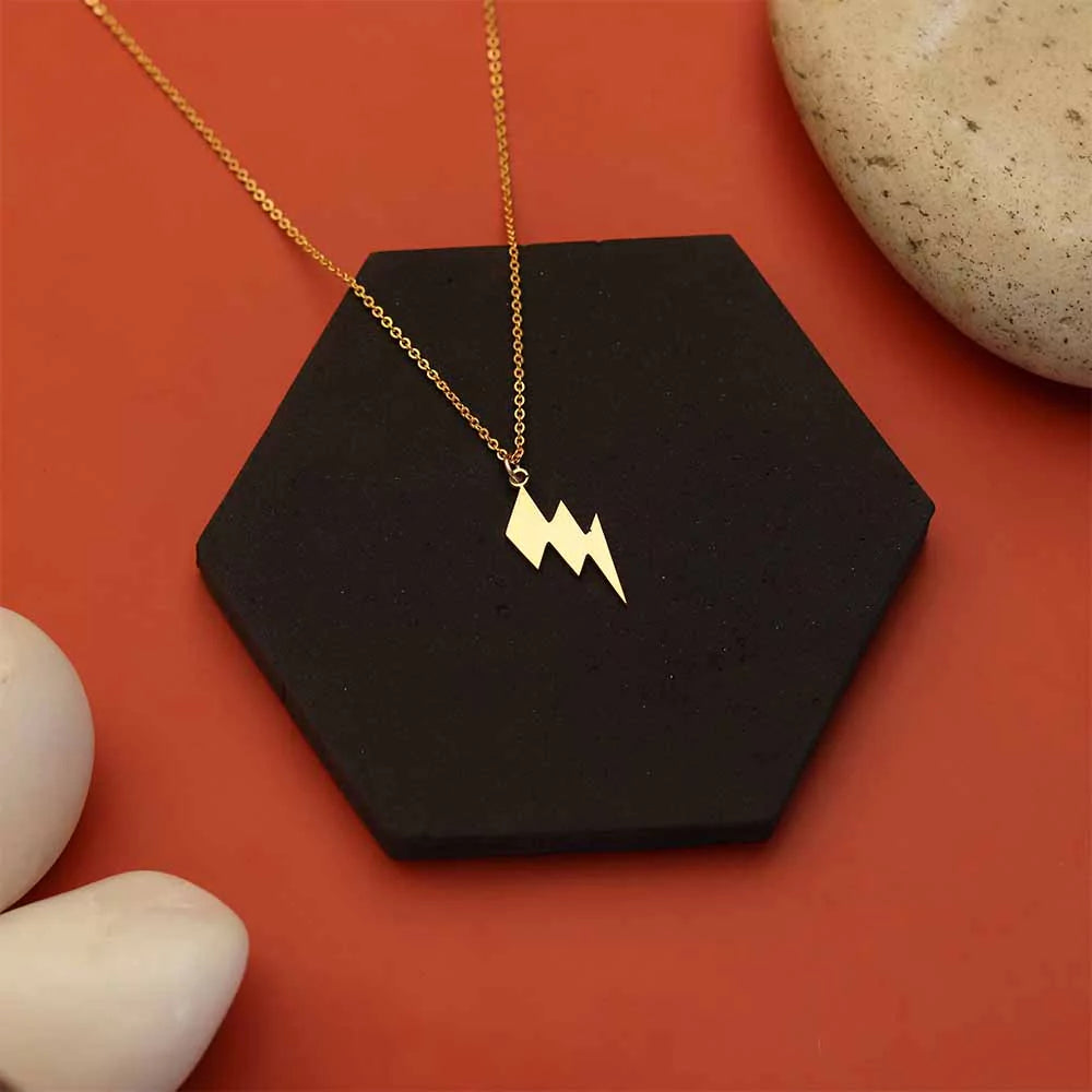 Lightning Bolt Inspired Pendant Necklace - Trendy and Powerful Jewelry for Women