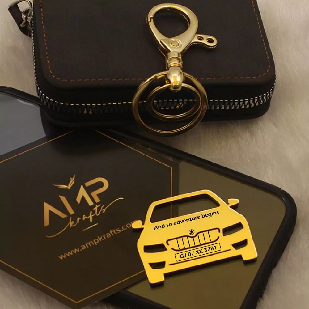 Custom engraved Skoda Octavia keychain, lasting symbol of connection