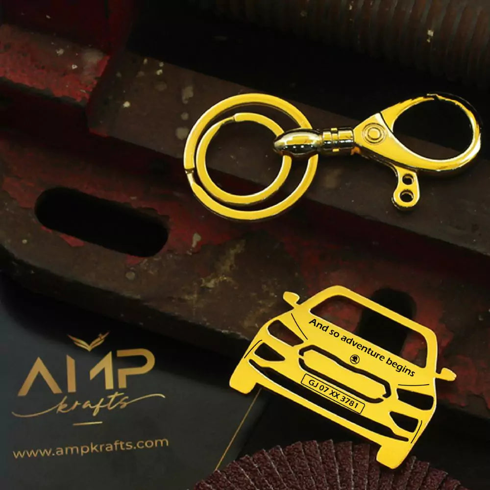 Skoda Slavia name keychain, minimal design with lasting meaning