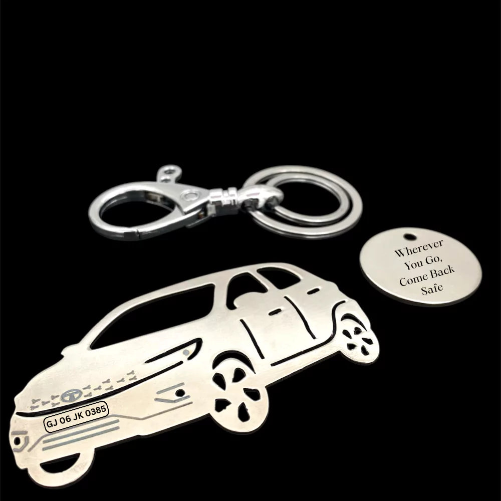 Romantic gift for wife, Tata Tiago customized car keychain