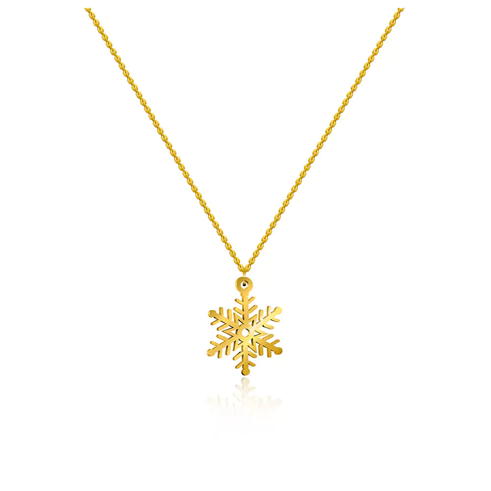 Snowflake Pendant Necklace – Winter-Themed Jewelry in Silver Finish
