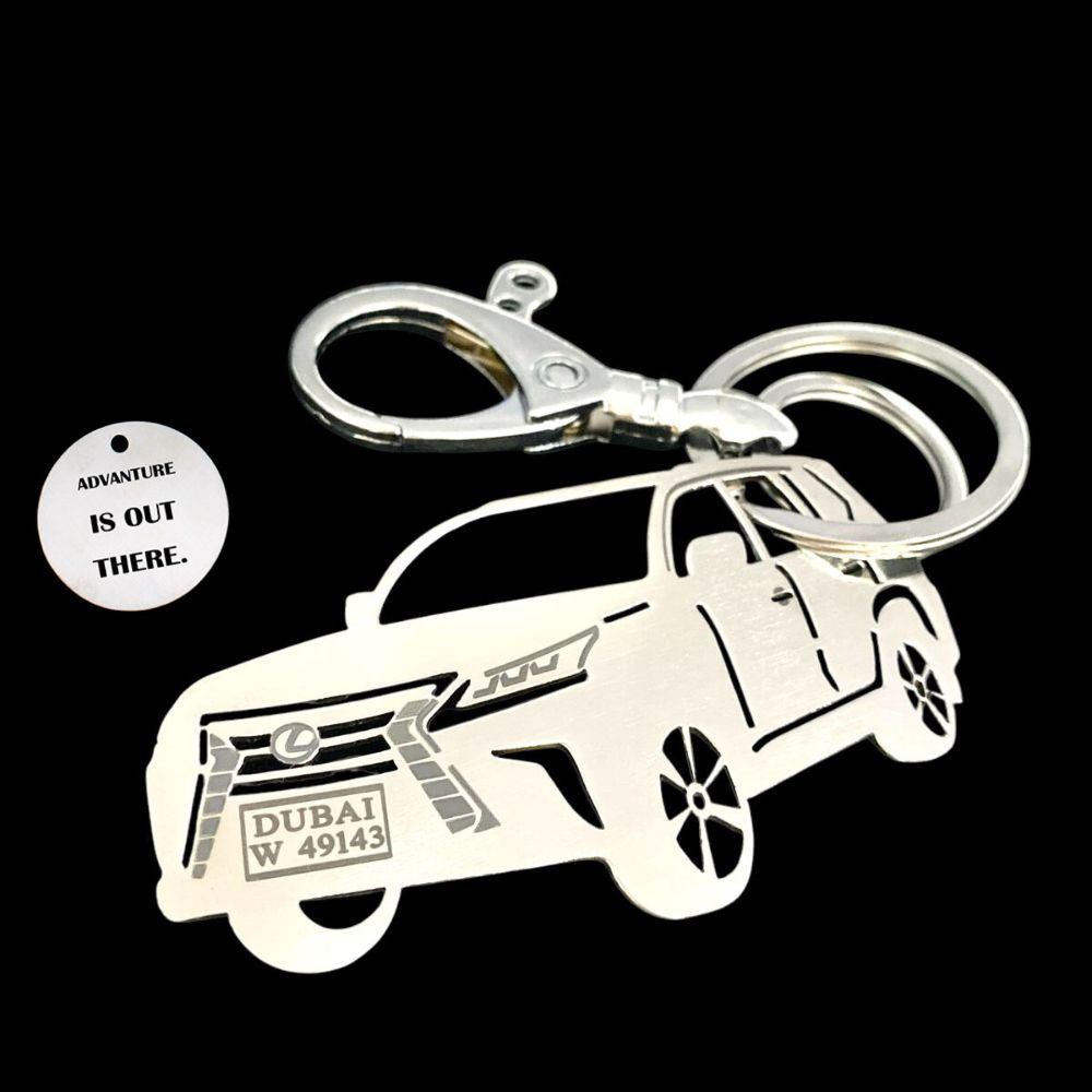 Personalized keychain for Lexus LX 570 with customizable engraving, premium design, and high-quality materials