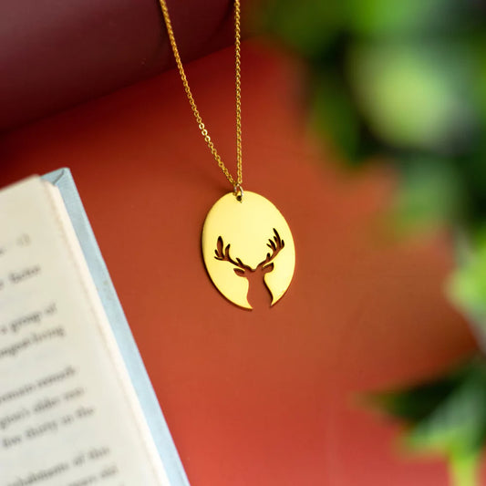 Deer Face Pendant Necklace - Rustic Nature-Inspired Jewelry for Women