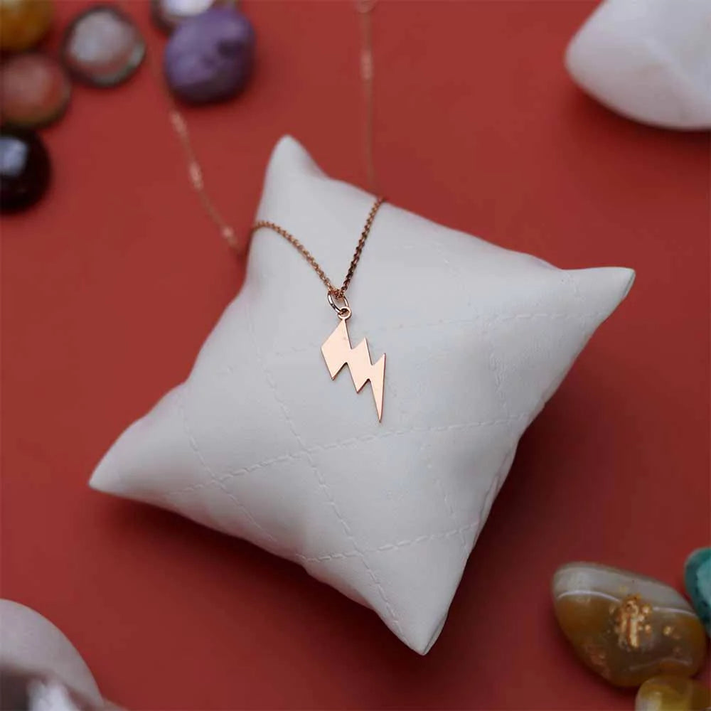 Lightning Bolt Inspired Pendant Necklace - Trendy and Powerful Jewelry for Women