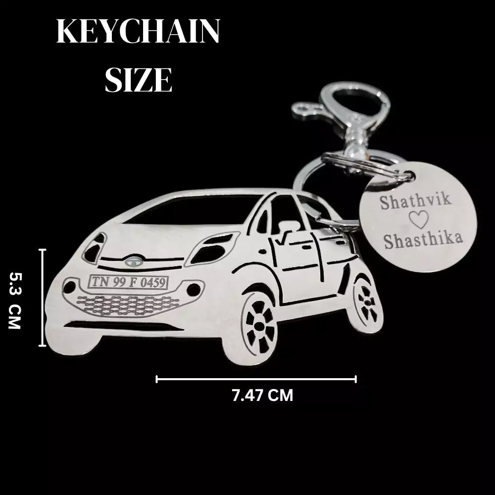 Tata Nano metal keychain personalized gift for friends