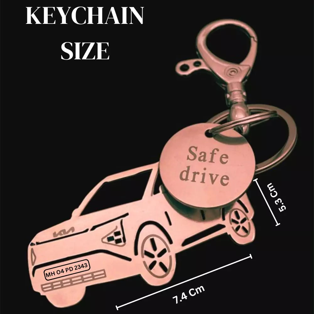 Kia Carens keychain personalised engraved metal keyring