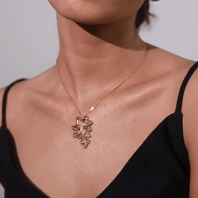 Abstract face pendant Necklace