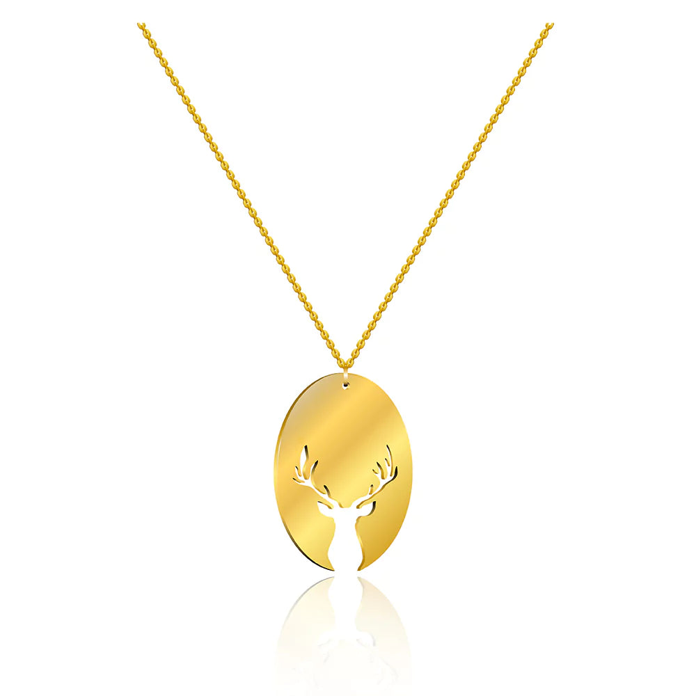 Deer Face Pendant Necklace - Rustic Nature-Inspired Jewelry for Women