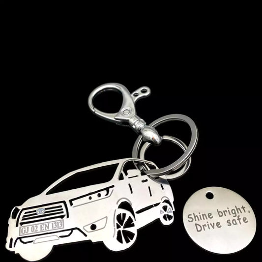 Toyota Innova Crysta personalized keychain in stainless steel