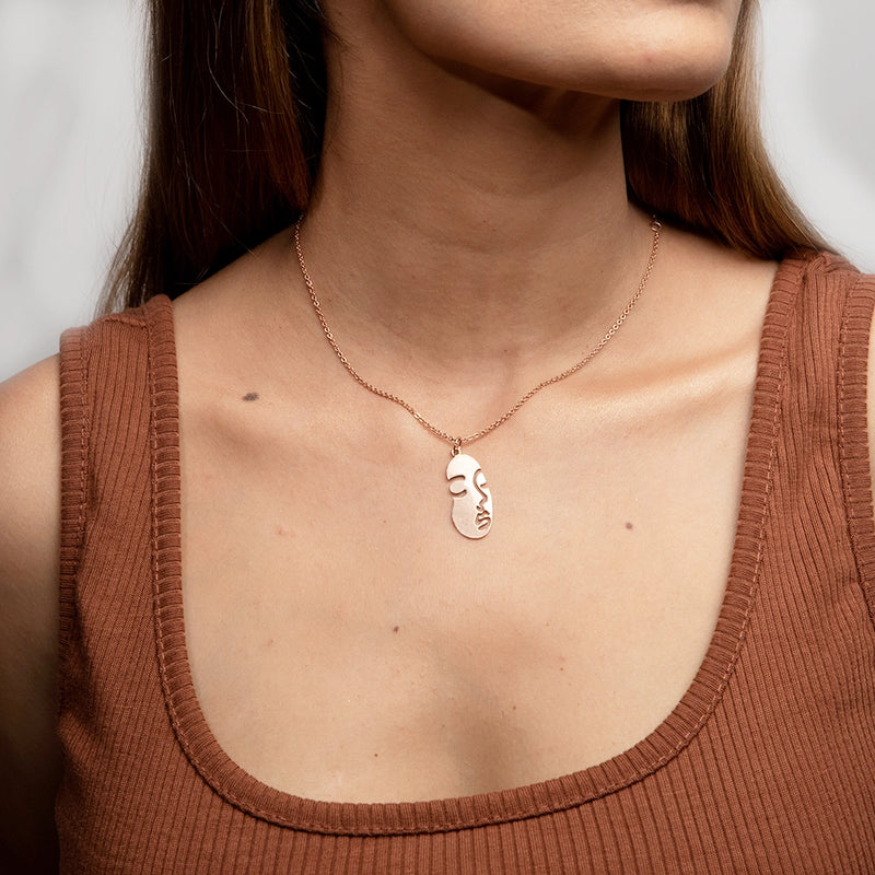 Abstract face Necklace