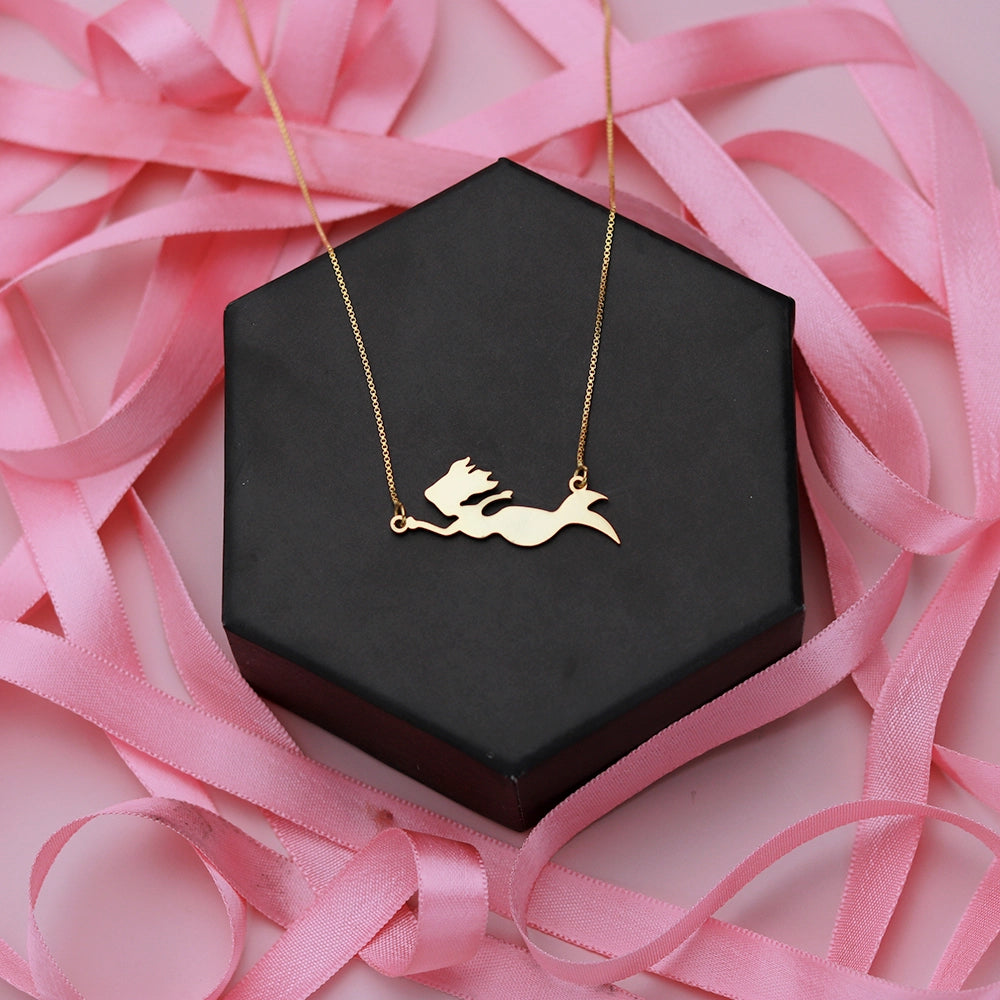 Mermaid Necklace Ocean-Inspired Jewelry Mermaid Pendant Necklace High-Quality Metal Necklace Adjustable Chain Necklace Whimsical Jewelry Piece Unique Gift for Ocean Lovers