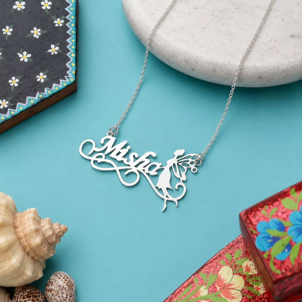Angel Wings Name Necklace
