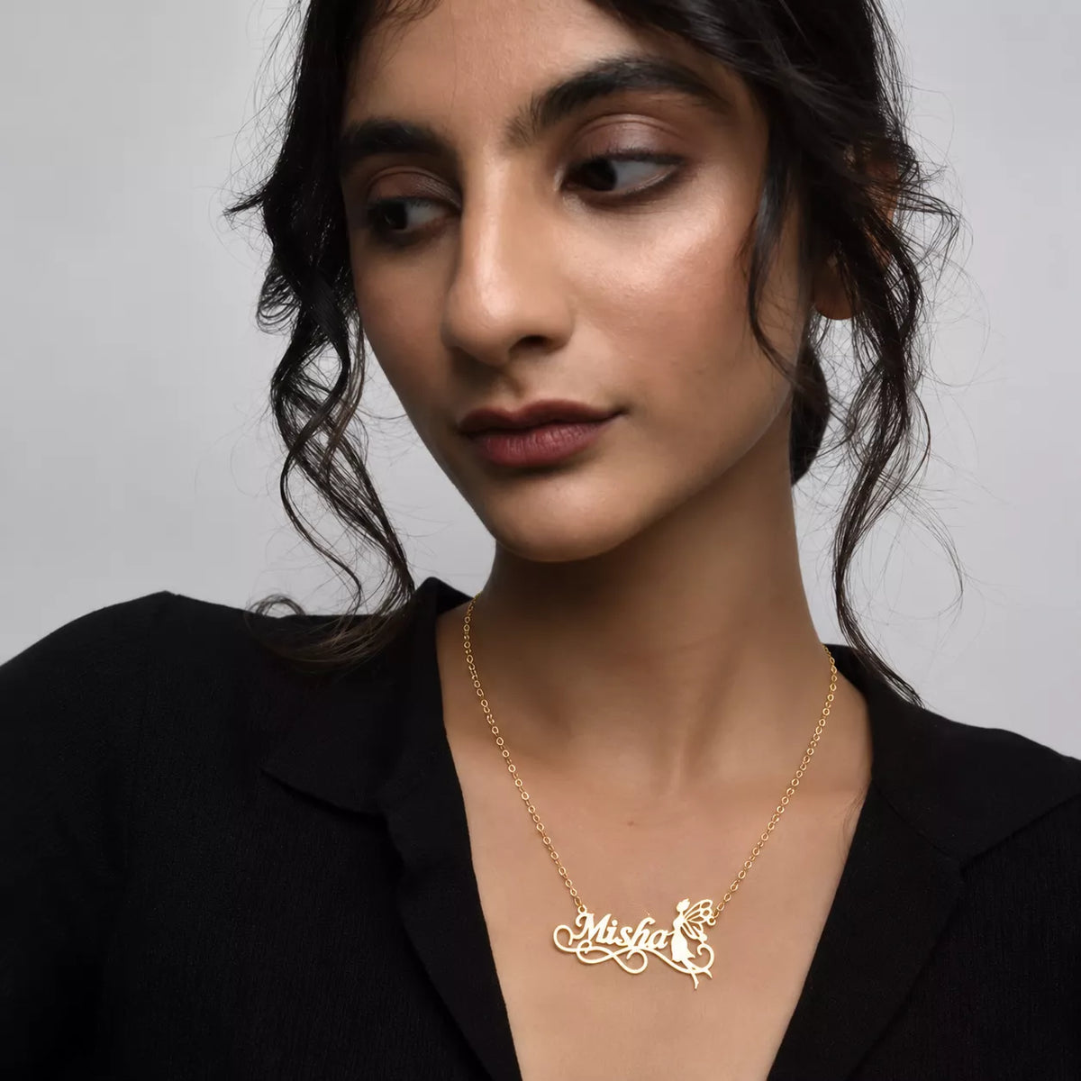 Angel Wings Name Necklace