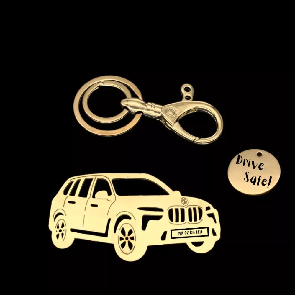 BMW X7 car keychain with name engraving