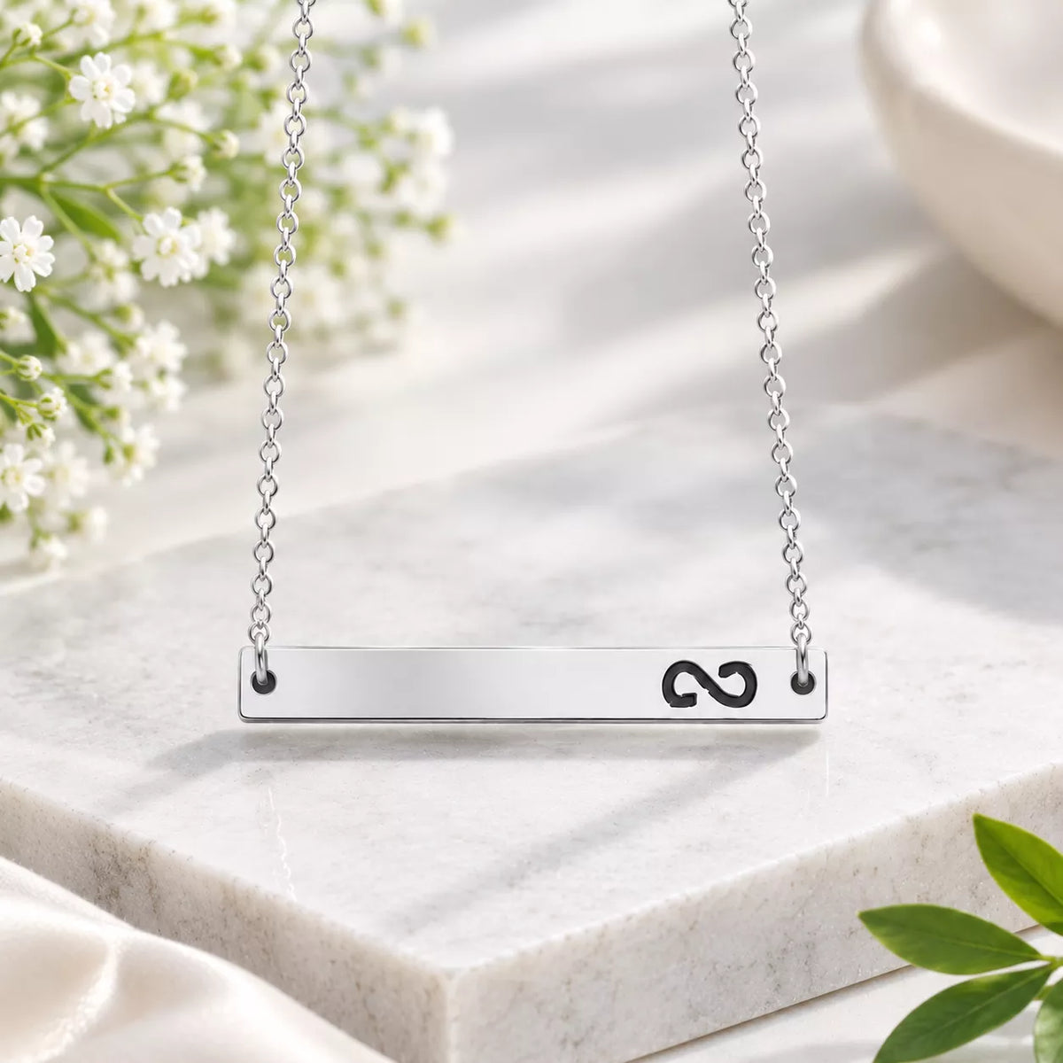 Infinity Bar Name Pendant