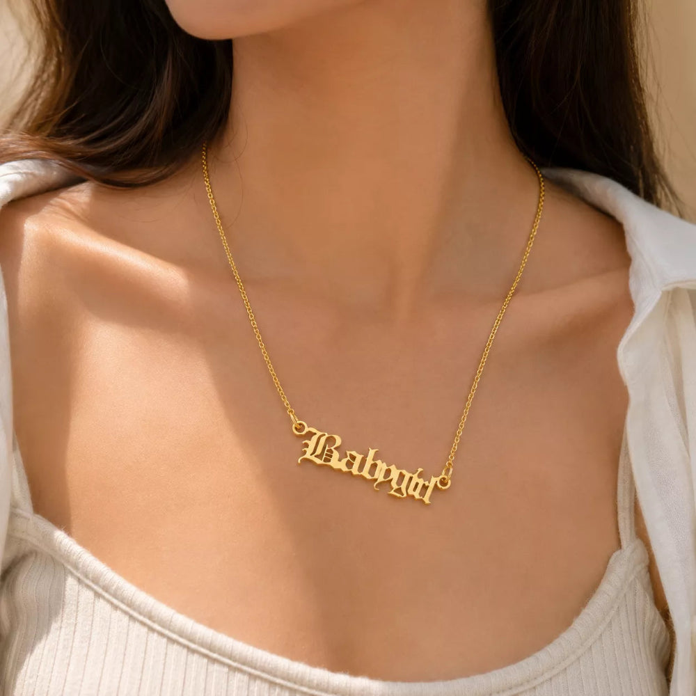 Old English Custom Name Pendant