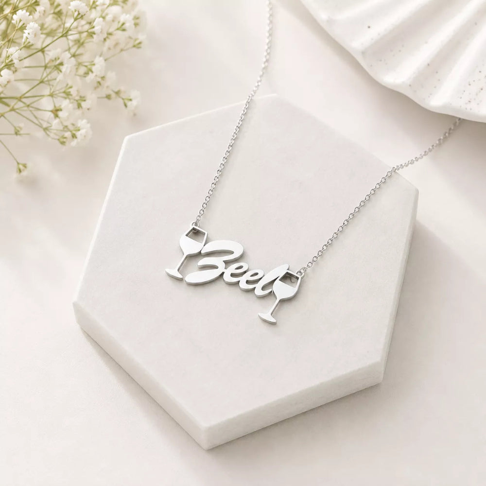 Tipsy Glam – Personalized Wine Glass Necklace