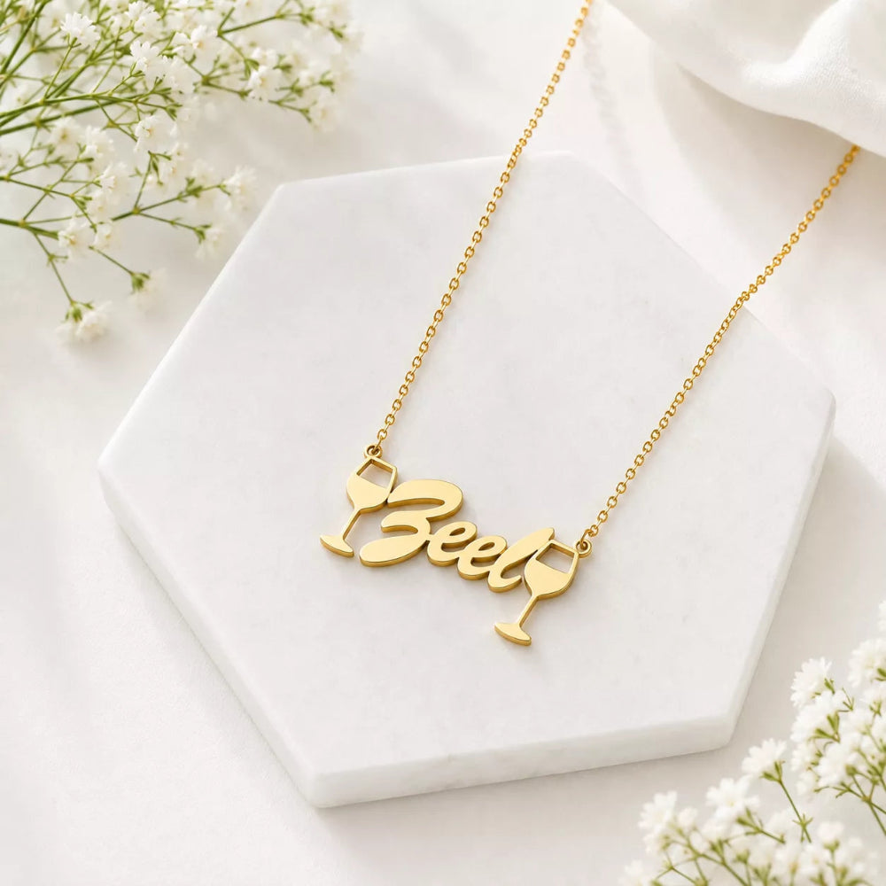 Tipsy Glam – Personalized Wine Glass Necklace