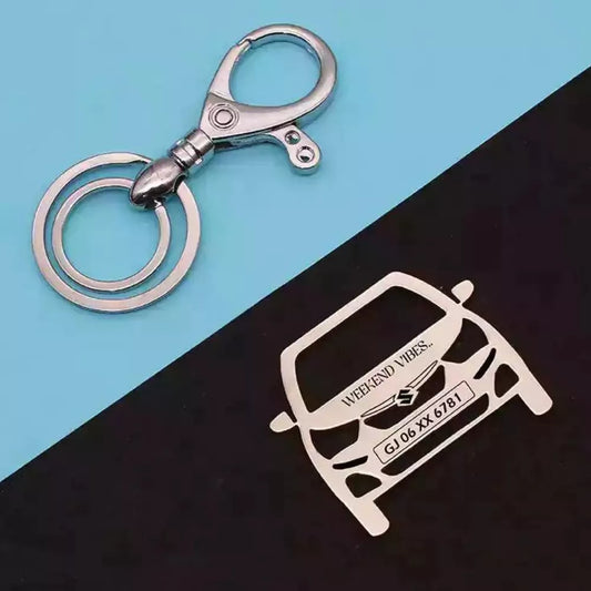 Maruti Suzuki Alto K10 personalized keychain gift, custom engraved metal tag