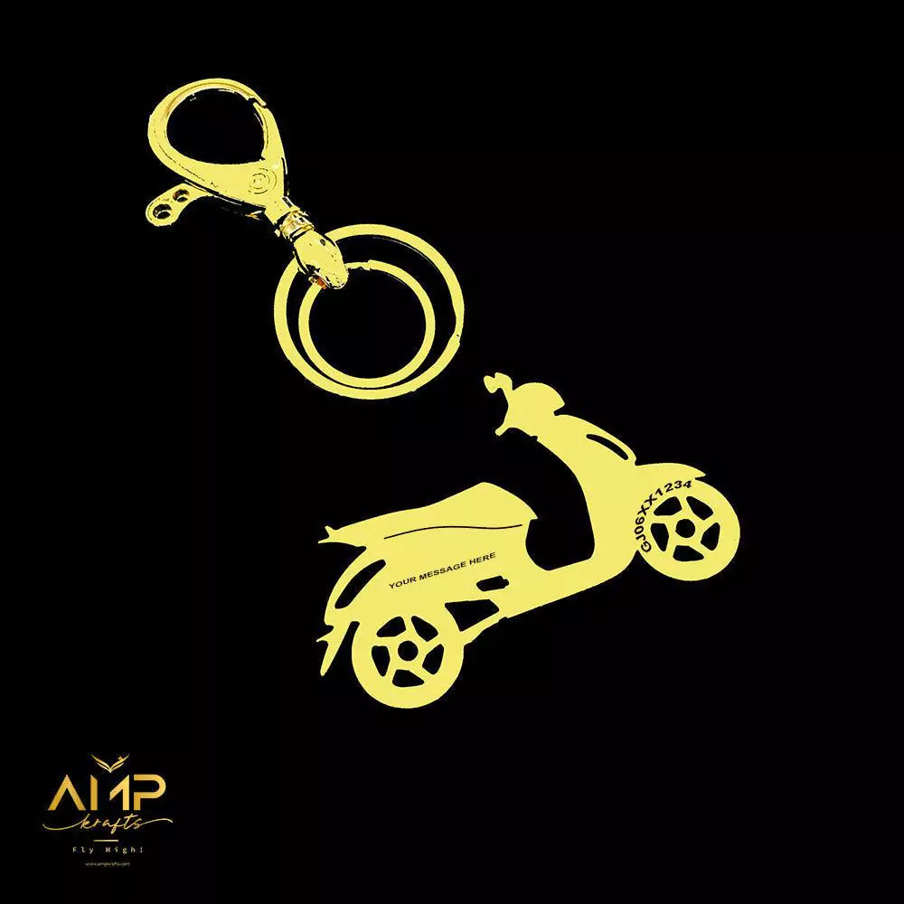 Personalised Bajaj Chetak scooter keychain – perfect gift for him or her