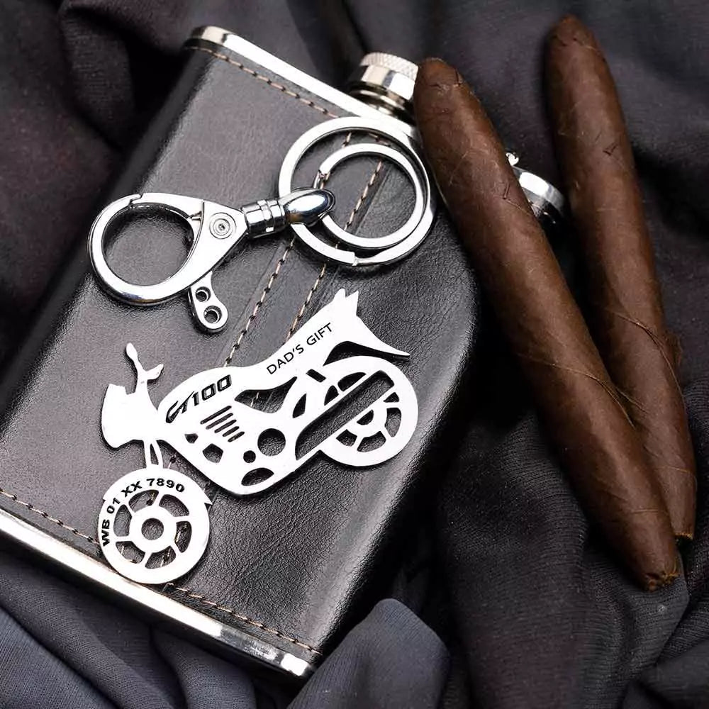 Minimal Bajaj CT 100 custom name keychain for daily riders