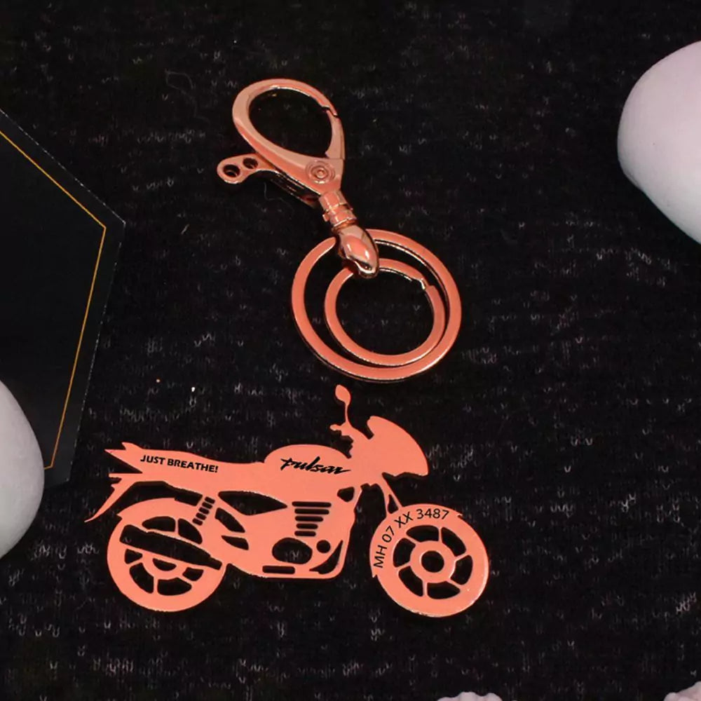 Bajaj Pulsar 125 personalised keychain with name – perfect gift for bikers