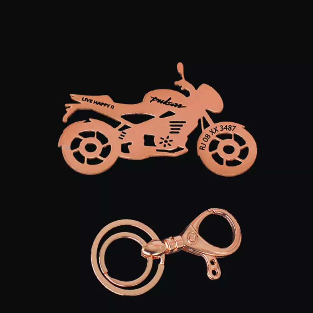 Custom name Pulsar NS 125 stainless steel keychain