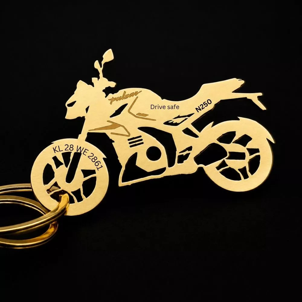 Premium gift packaging for Bajaj Pulsar N250 personalized keychain, ideal gift for bike lovers