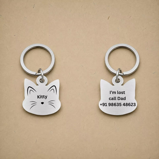 Personalized Cat Head Collar Tag