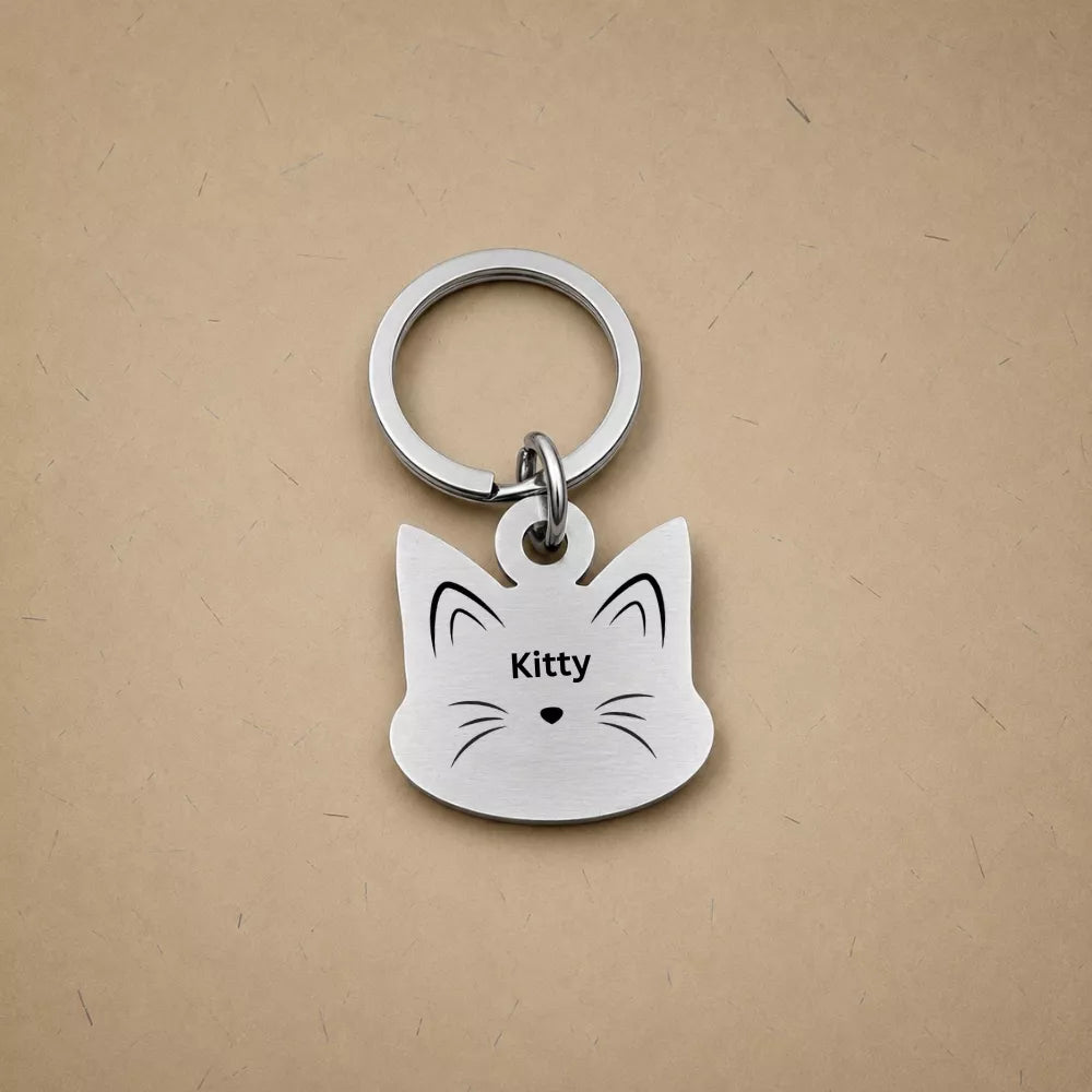 Personalized Cat Head Collar Tag