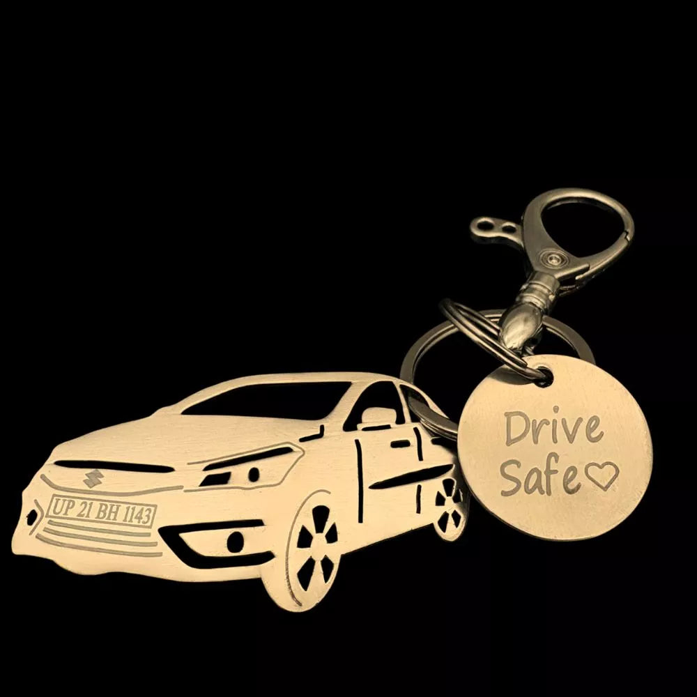 Custom engraved Ciaz key holder, made for long-term use